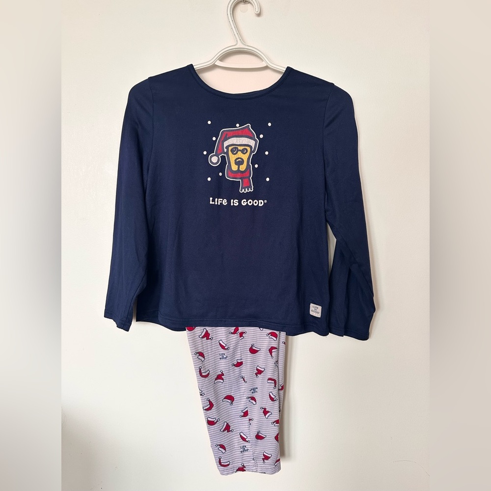 Life Is Good Kids Pajama Set - Navy and White